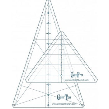 Phillips Fiber Art Jewel box Gem Triangle Ruler Set