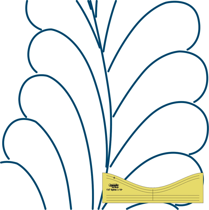 Westalee Feather Spine Template 10"  3mm Pack of 1