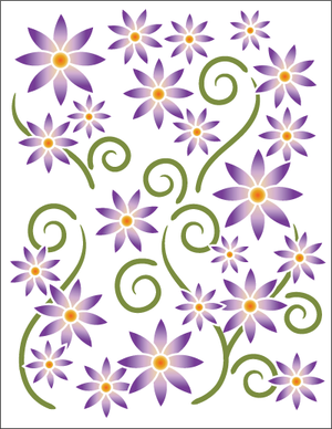 Urban Elementz Decorative Machine Stickers - Violet Asters