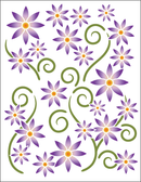 Urban Elementz Decorative Machine Stickers - Violet Asters