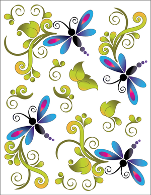 Urban Elementz Decorative Machine Stickers - Dragonfly
