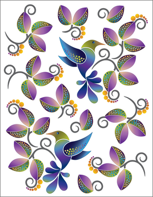 Urban Elementz Decorative Machine Stickers - Hummingbird