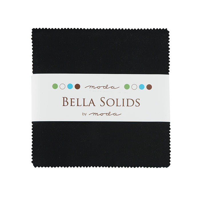 Moda Charm Squares Bella Solids Black 99