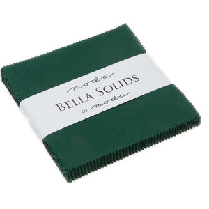 Moda Charm Squares Bella Solids Christmas Green 14