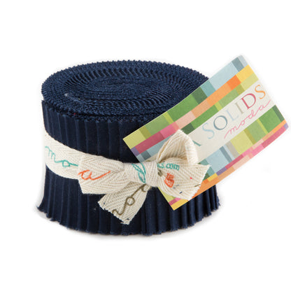 Moda Junior Jelly Rolls Bella Solids Navy 20