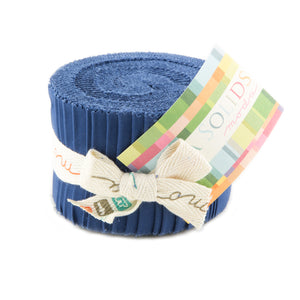 Moda Junior Jelly Rolls Bella Solids Admiral Blue 48