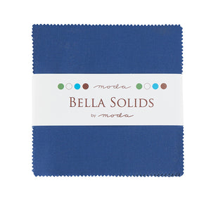 Moda Charm Squares Bella Solids Admiral Blue 48