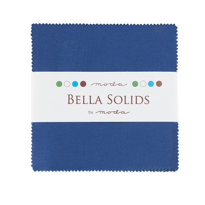 Moda Charm Squares Bella Solids Admiral Blue 48