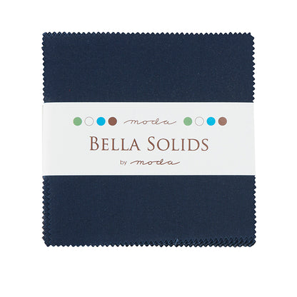 Moda Charm Squares Bella Solids Navy 20