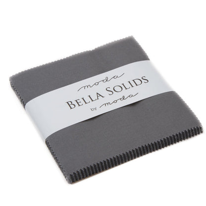 Moda Charm Squares Bella Solids Graphite 202