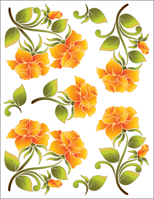 Urban Elementz Decorative Machine Stickers - Vintage Rose Yellow