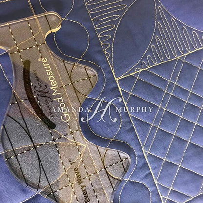 Good Measure Amanda Murphy ¼" Every Wave Set of 3 Templates - quilting ruler and template - detail view